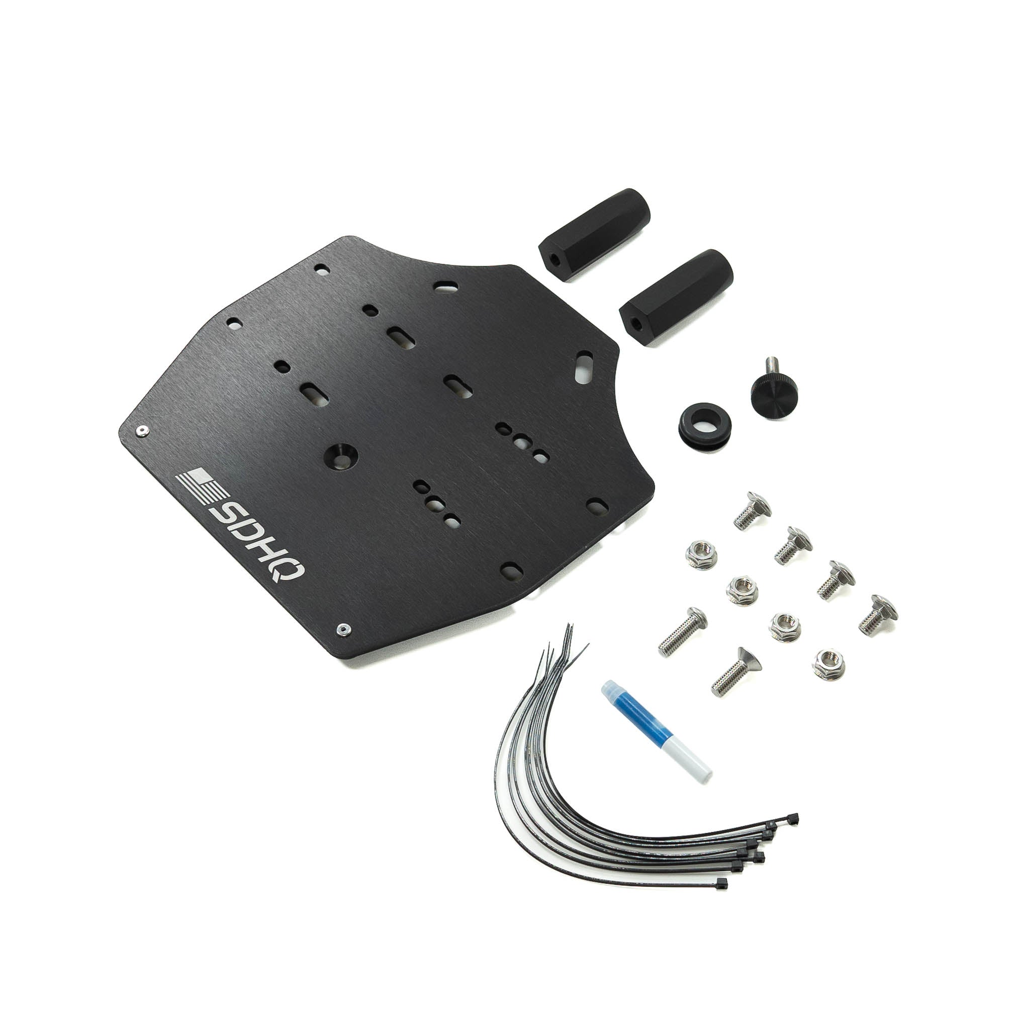 2017+ Ford F-250/F-350, 2021+ F-150/F-150 Raptor ARB Air Compressor Mount display of included parts and hardware 