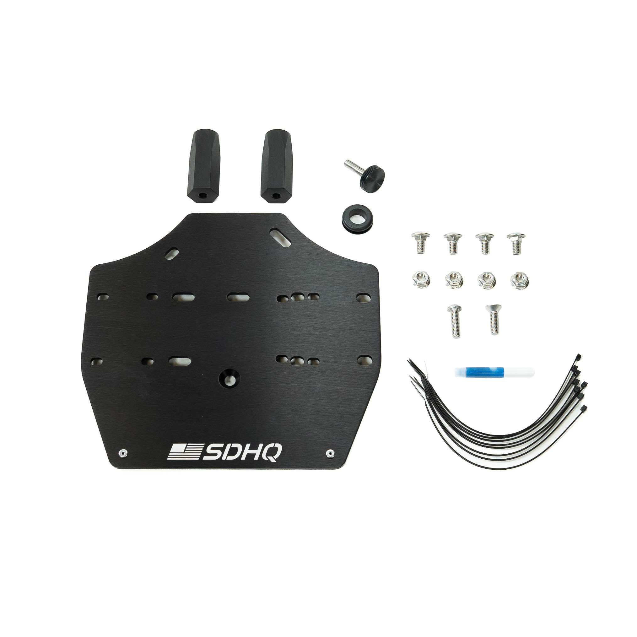 2017+ Ford F-250/F-350, 2021+ F-150/F-150 Raptor ARB Air Compressor Mount display of included parts and hardware 