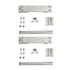 2011-2016 Ford Super Duty SDHQ Built Dual Battery Billet Battery Hold Down Kit display of included parts and hardware