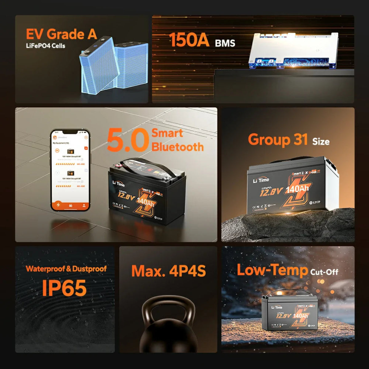 low temp battery dust water proof bluetooth specifications