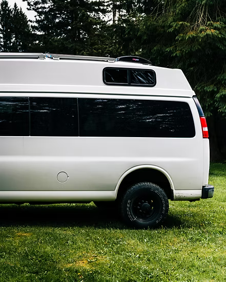 White High Top van with Bunk Windows