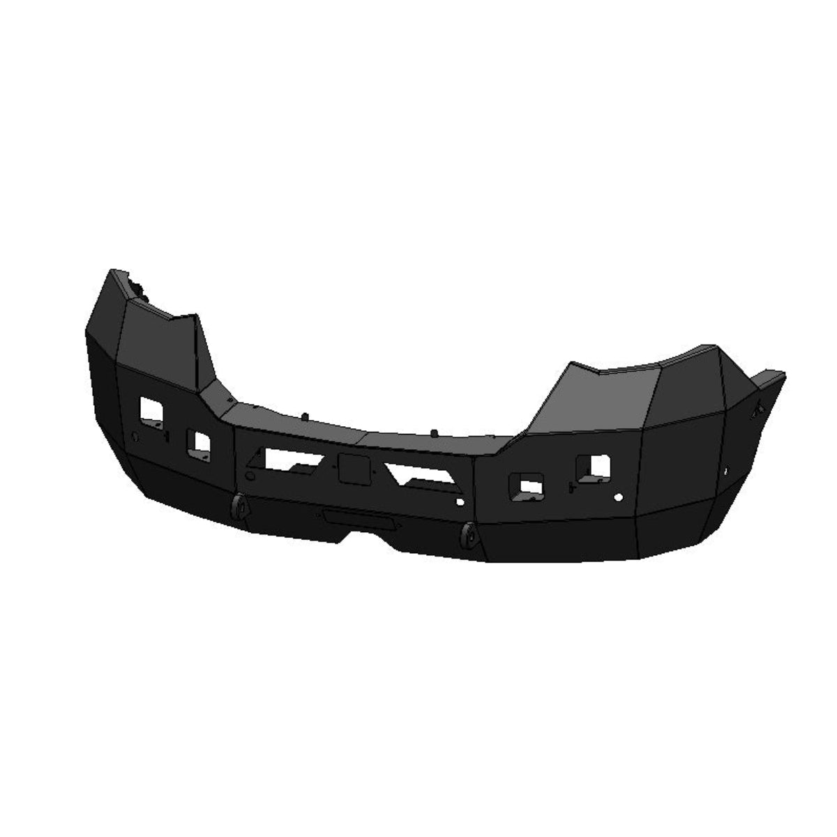 Black Aluminess front winch bumper product image, with no bull bar or brush guard