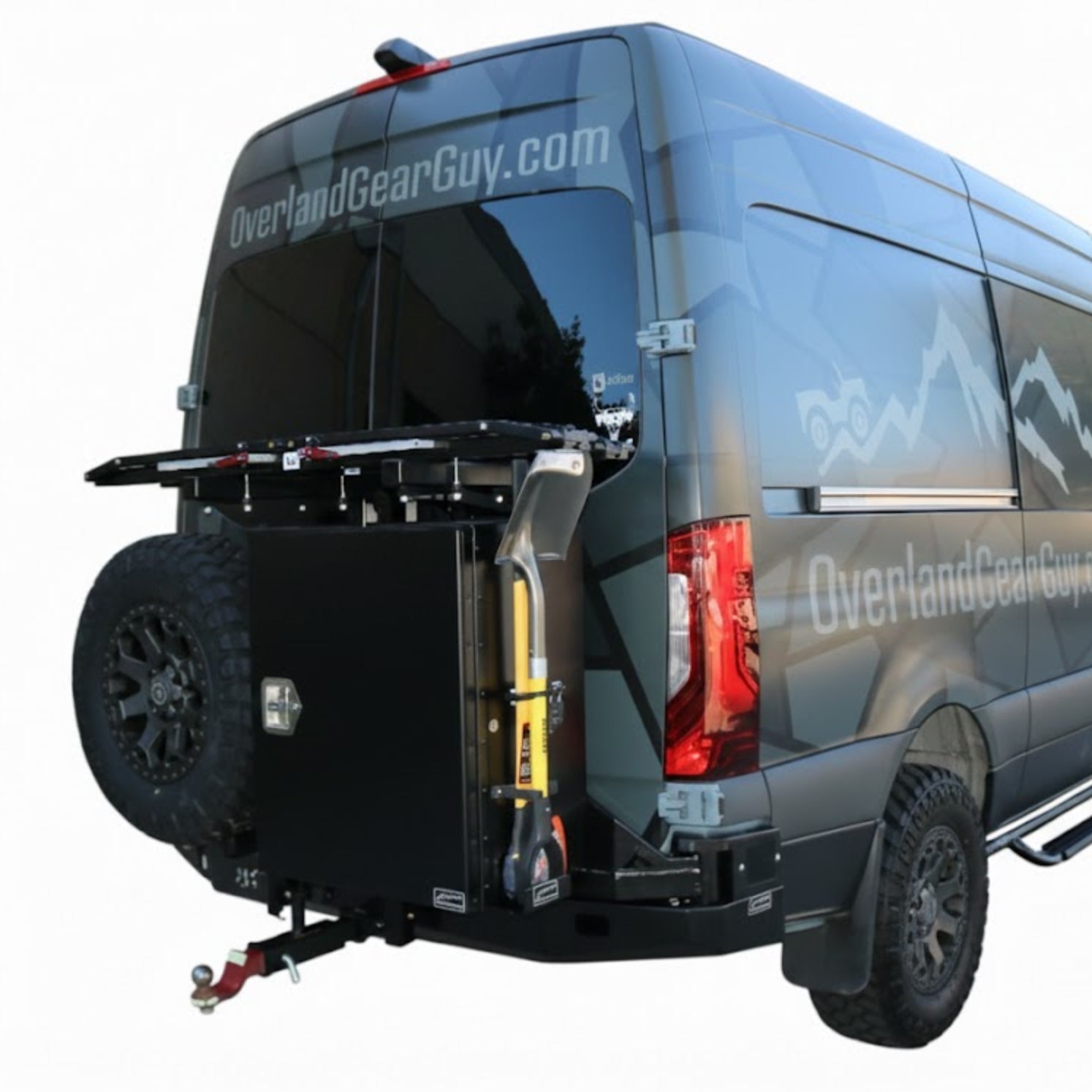 Bike rack mounted on rear bumper installed on Mercedes Sprinter van
