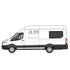 AM Auto FT14-L3XL Ford Transit Driver's Side Back Bonded Window