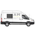 AM Auto FT14-R2L Ford Transit Passenger's Side Center Bonded Window