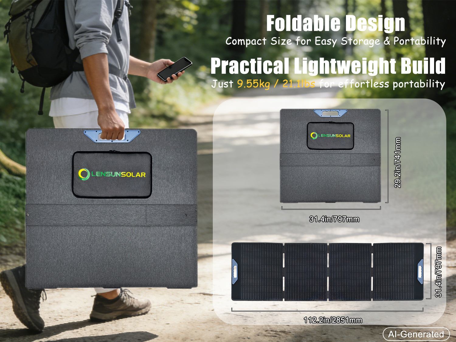 LensunSolar-400W-Waterproof-Foldable-Solar-Panel-3