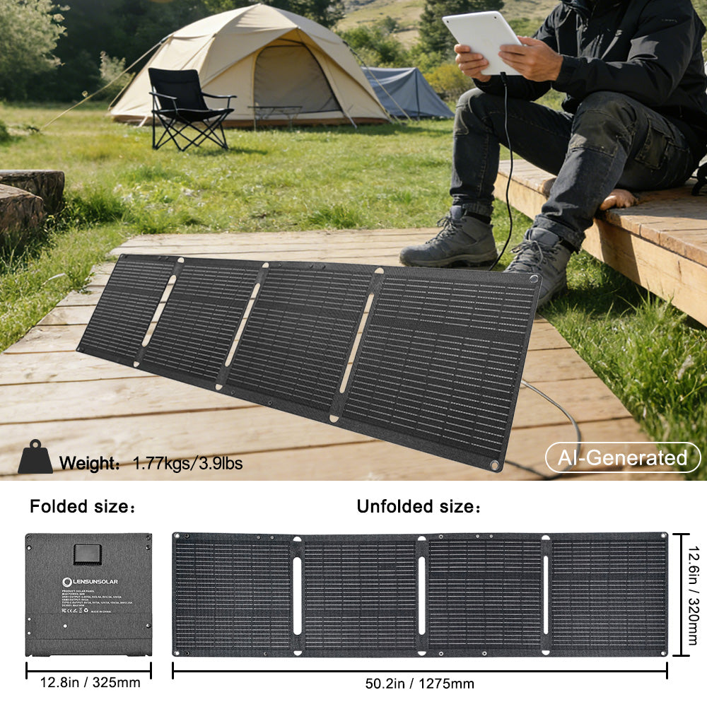 Lensunsolar-60W-Waterproof-Foldable-Solar-Panel