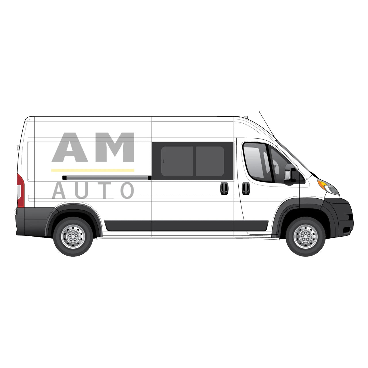 AM Auto PB07-R1ML-HSS RAM ProMaster Passenger's Side Sliding Door Window