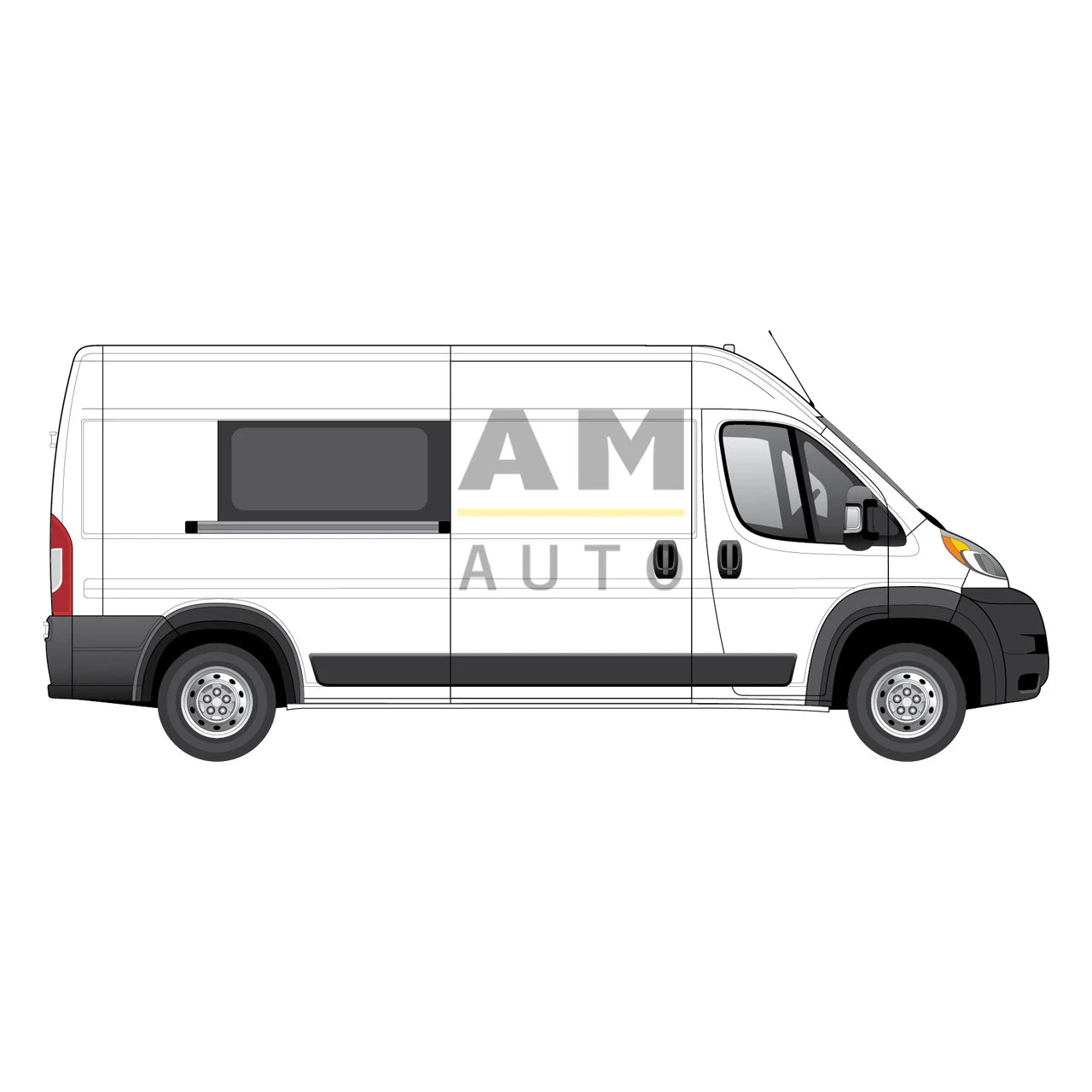AM Auto PB07-RS2L RAM ProMaster Passenger's Side Middle Bonded Window