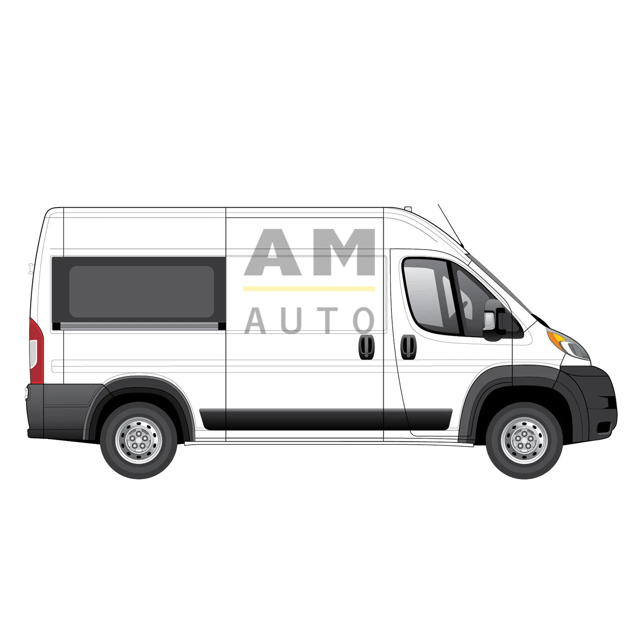 AM Auto PB07-RS2M RAM ProMaster Passenger's Side Rear Quarter Panel Bonded Window