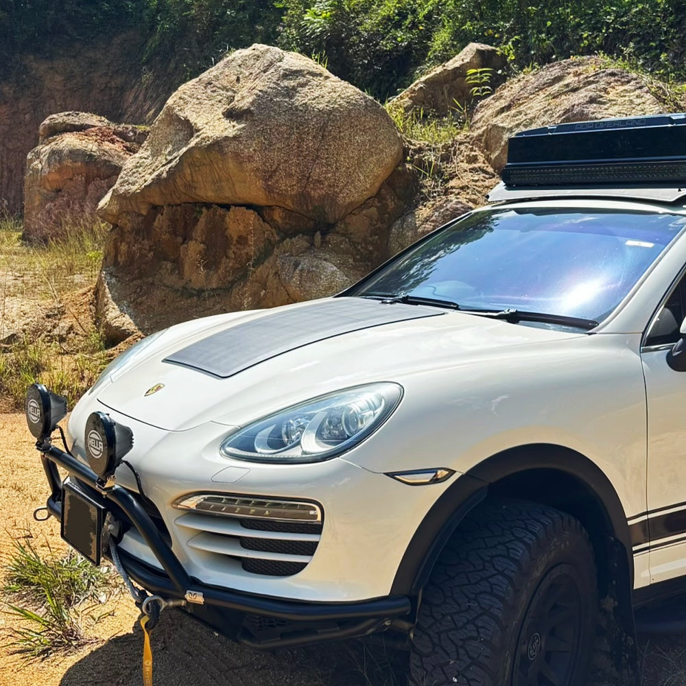 Porsche_Cayenne_2nd_Gen_Lensun_75W_Hood_Solar_Panel_3