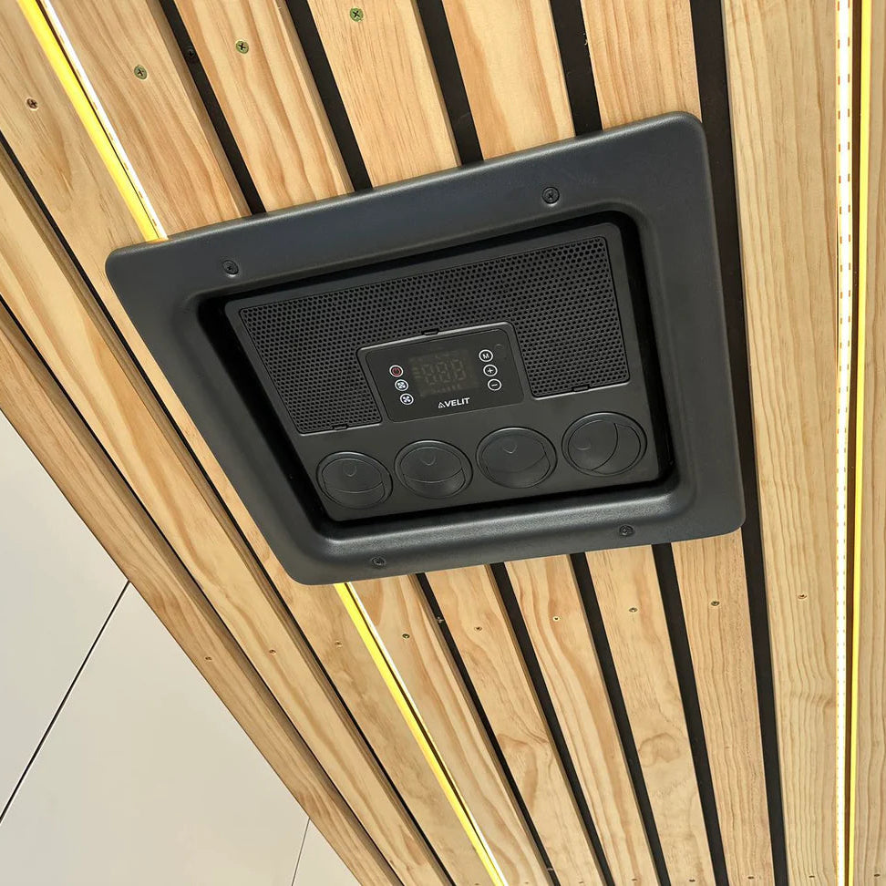 Control interface for adjusting temperature on the Velit 2000R air conditioner