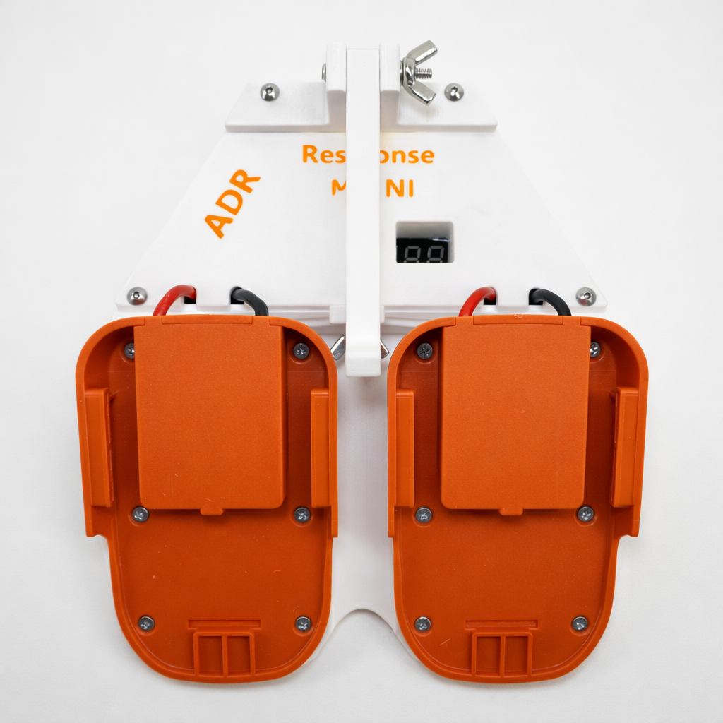 Rear view of Ridgid 18V battery connection on Starlink Mini power adapter