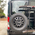 Spare tire rack mounted on Aluminess rear door system for Transit